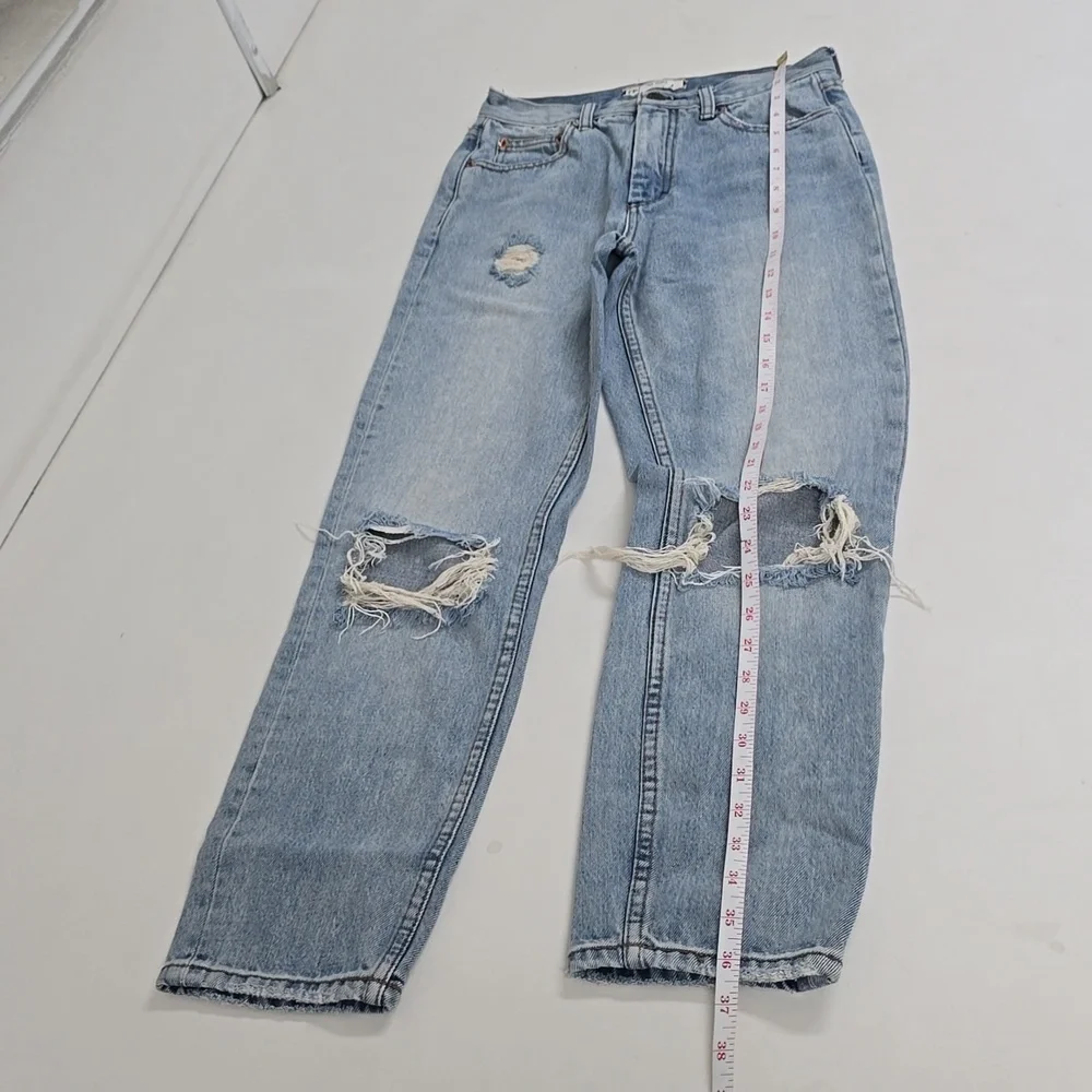 Free People Distressed Straight Leg Jeans